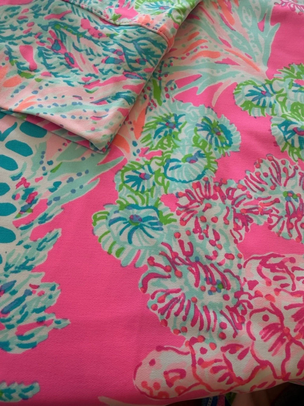 Lilly Pulitzer Hot Pink Floral Border-UPF 50+ Print Shift Dress - Picture 4 of 4